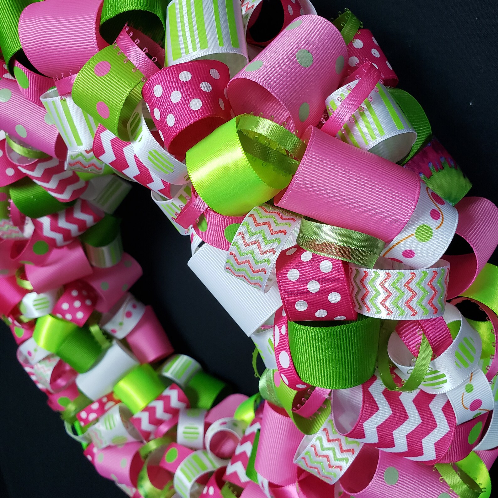 Ribbon Loop Wreath Spring Indoor Wreath Girls Pink and Etsy