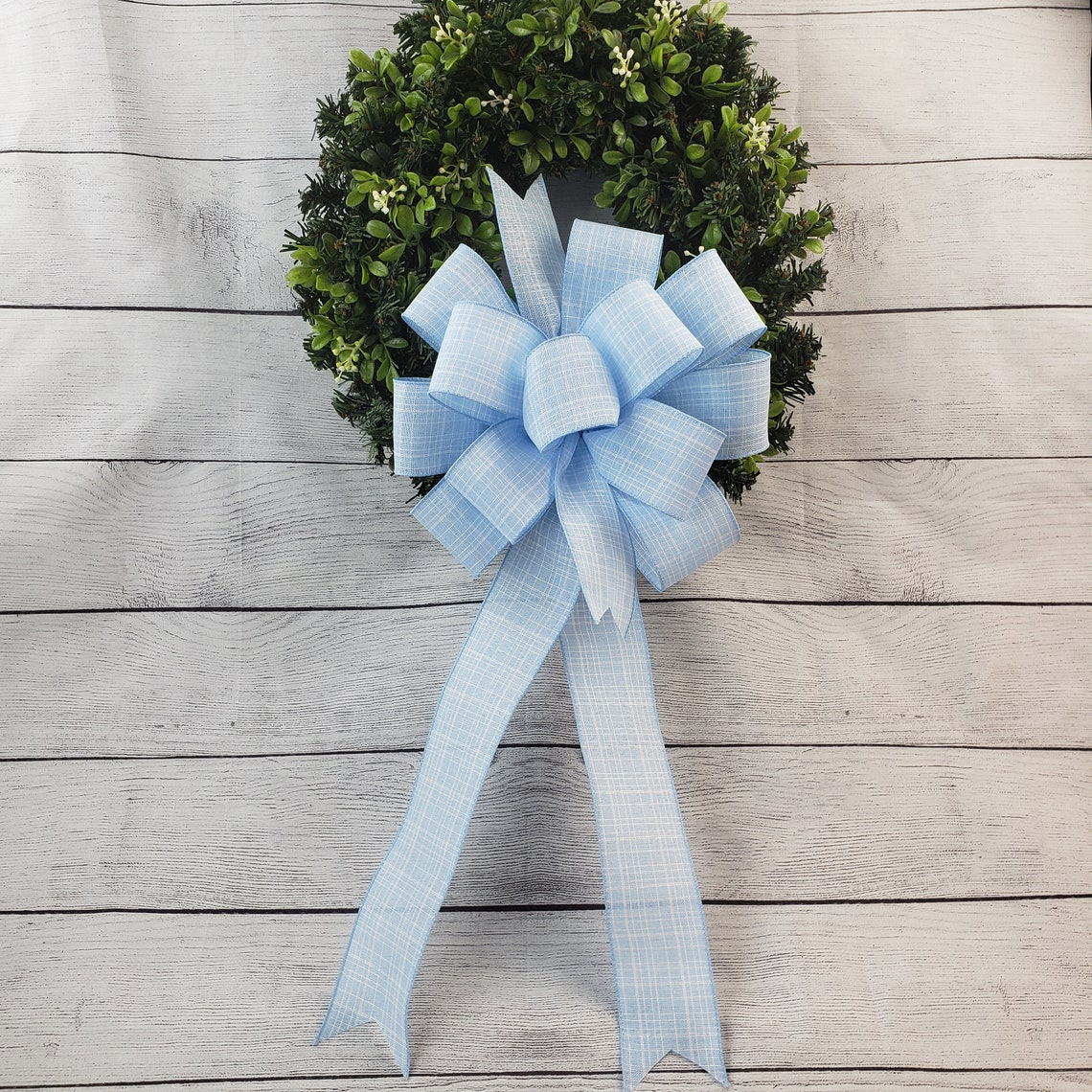 Light Blue Bow Decor Baby Boy Mailbox Bow Blue Bow For Etsy