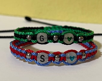 Friendship personalized bracelets / love initial bracelet