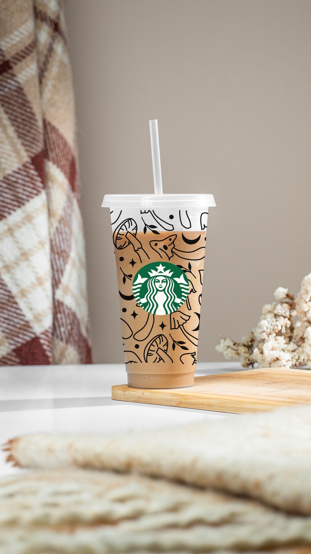 Mushrooms Starbucks Tumbler/ Mushroom Design/ Mushroom Lover / Etsy