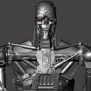 Life Size t600 Endoskeleton STL File - Sci-Fi Robot Replica animatronic head rubber face STL digital files