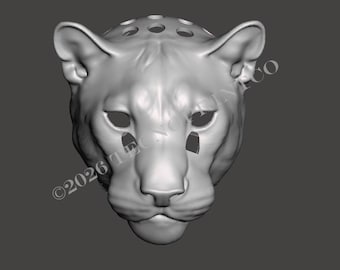 realistic lion fursuit base head for 3d printing