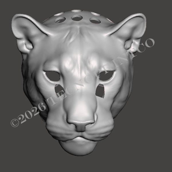 realistic lion fursuit base head for 3d printing