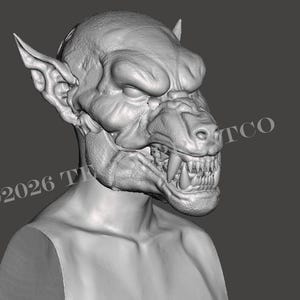 Een op een Amerikaanse weerwolf geïnspireerde fursuit-basiskop voor 3D-printen.