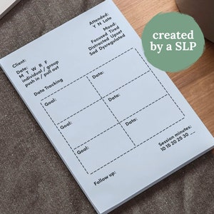 Speech therapy sticky note | SLP data sheets | Data collection tracking sheets | speech therapy documentation | for SLPs, OT, PT, slp-a