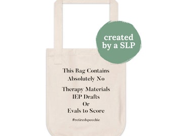 Speech and Language Retirement gift | cotton tote bag for SLPS | speech therapist appreciation | thank you gift | funny retirement |