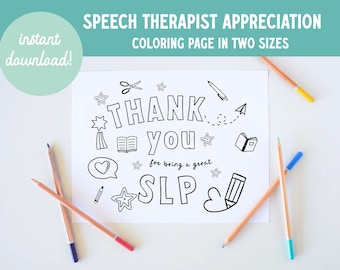 SLP Appreciation Card | Color-Your-Own Thank You (Digital Download)
