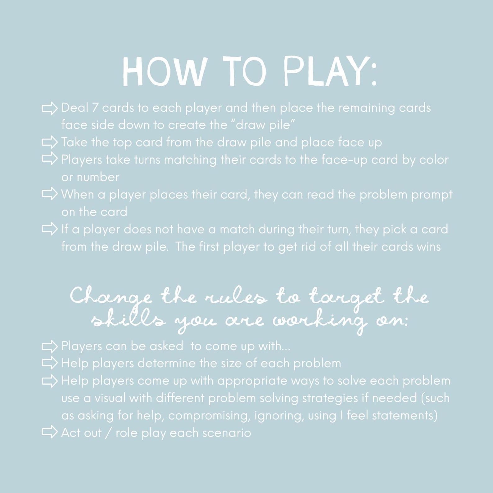Conflict Resolution Card Game for Kids | Teaches Social Problem Solving ...