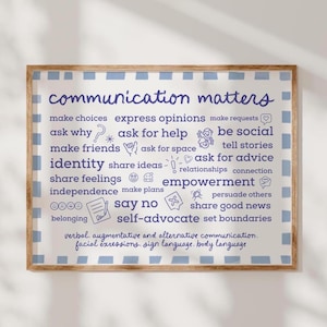Digital Download for Speech Therapy & SLP Decor | describes communication functions and role of the SLP