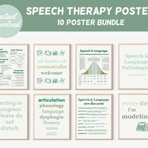 SLP office decor instant download | speech pathology poster set | middle school SLP room