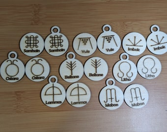 Wheel Of The Year Charm or Token Set