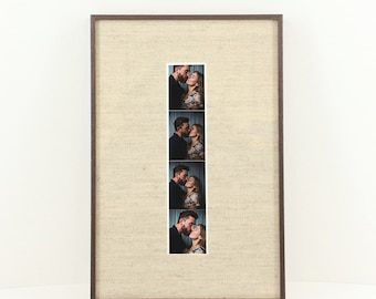 Custom-made wooden frame 20x30 + linen passe-partout for photo/polaroid
