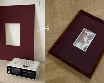 Burgundy red linnen passe-partout (zonder lijst)