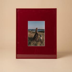Red Passe-Partout with Thin Wood Red Frame, 40x50 frame - Monochrome/Minimalist Frame Art Object for Modern Interior