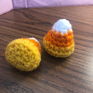 Crochet Candy Corn Pattern, Candy Corn Crochet Pattern, Candy Corn Decor, Crochet Fall Decor Patterns, Crochet Halloween Pattern, Fall Craft