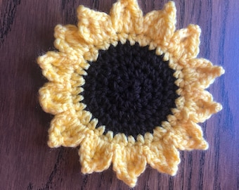 PDF Crochet Pattern Sunflower Coaster, Sunflower Decor for home, Sunflower Decoration, Crochet Sunflower Pattern, Crochet Sunflower Coasters