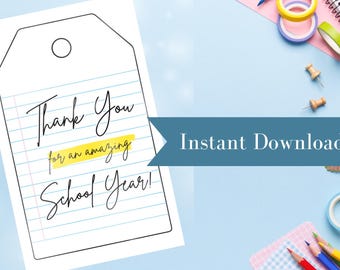 Etichette regalo per ringraziare gli insegnanti: stampabili (download digitale)