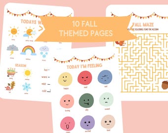 Menù autunnale stampabile: pacchetto di attività per la scuola domestica (download digitale)