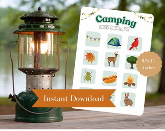 Caccia al tesoro in campeggio per bambini stampabile (download digitale)