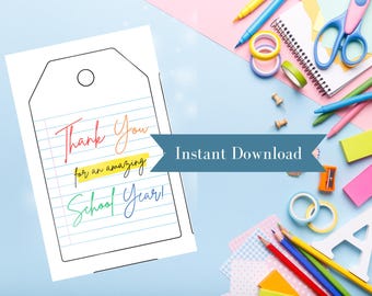 Etichette regalo per ringraziare gli insegnanti: stampabili (download digitale)