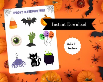 Caccia al tesoro spettrale di Halloween: gioco stampabile per bambini (download immediato)