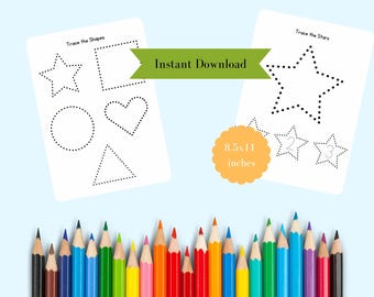 Forme da tracciare stampabili: menù mattutino per la scuola materna (download digitale)