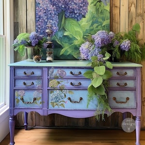 Mystic Hydrangea Small Furniture Transfer by Redesign With Prima | 6” x 12”