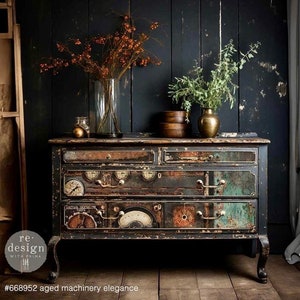 Aged Machinery Elegance A1 Decoupage Paper by Redesign With Prima | 23.4” x 33.1”