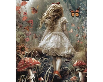 Dreamlike Trails A1 Decoupage Paper by Redesign With Prima | 23.4” x 33.1” | Lost in Wonderland Collection