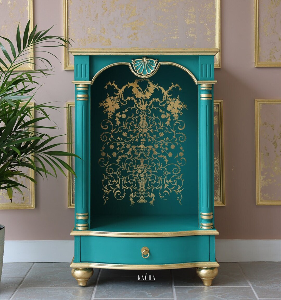 Kacha Gold Foil Manor Swirls Furniture Transfer by Redesign With Prima