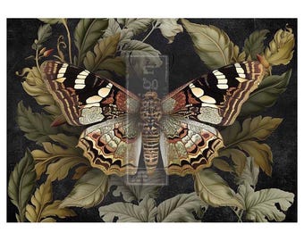 Butterfly Conservatory Tales A1 Decoupage Paper by Redesign With Prima | 23.4” x 33.1” | Collage Chronicles 2 Collection