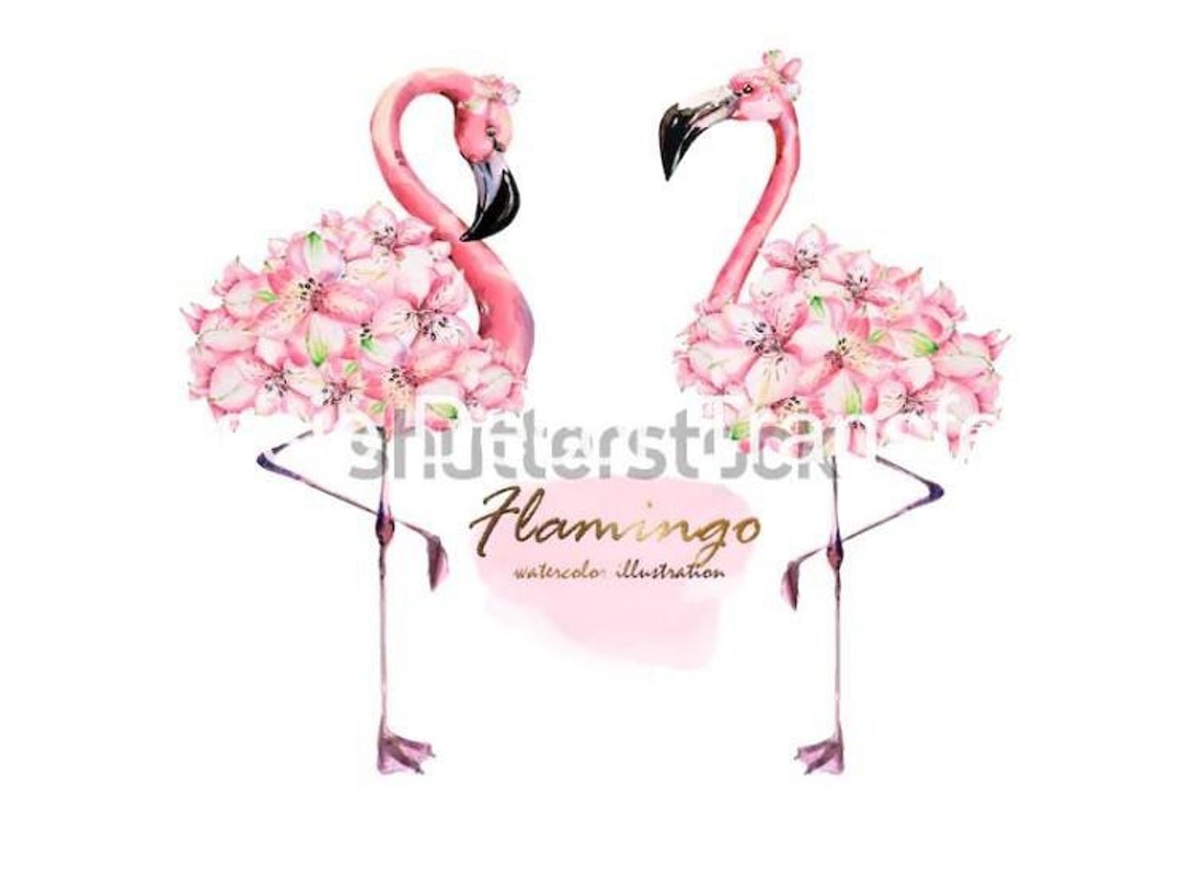 Flamingos 2 Rub on Transfer by Aussie Decor Transfers Etsy