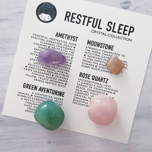 Sleep Crystal Set with Box, Sleep Healing Crystals with Display, Crystal Set for Sleep with Crystal Shelf
