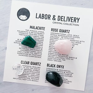 Labor and Delivery Healing Crystal Set, Pregnancy Crystal Set with Box, Crystal Set for Pregnancy with Crystal Shelf