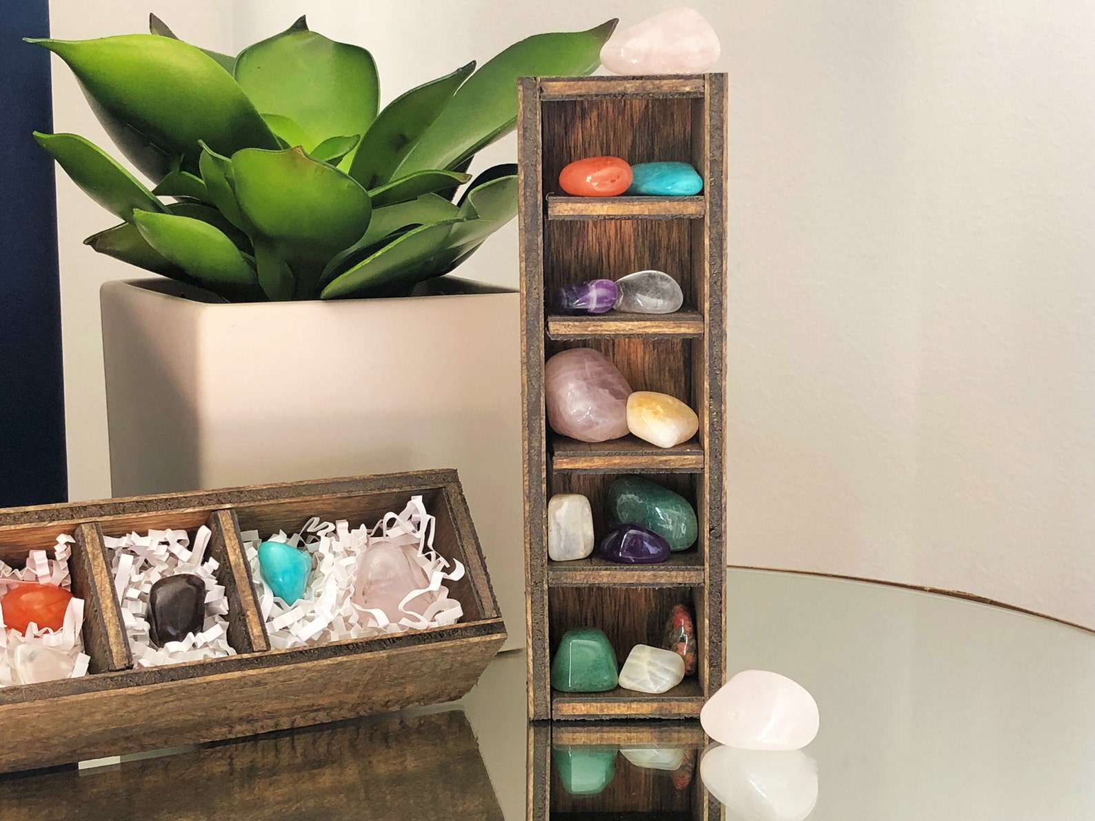 Crystal Display Box 18 cm x 5.4 cm Rustic Shelf for Crystals Etsy