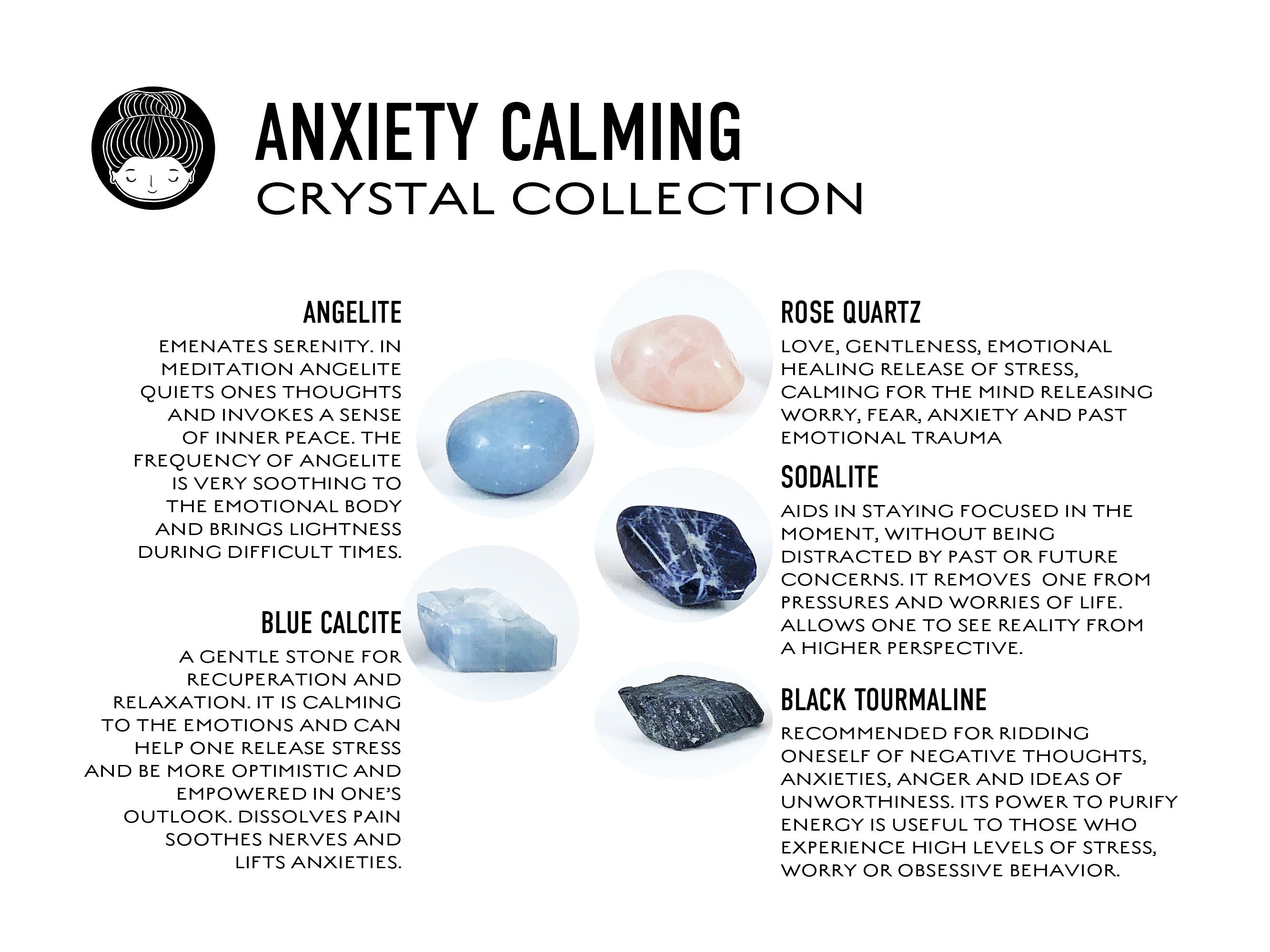 Calming Anxiety Crystal Collection Anxiety Healing Crystal Etsy