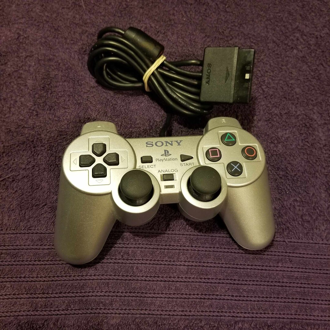 Original Sony Playstation 2 Controller Silver Dualshock 2 PS2 Etsy