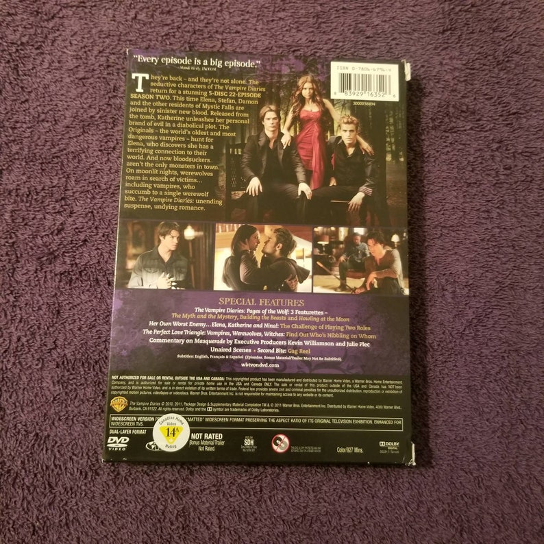 The Vampire Diaries Complete Season 2 DVD Boxset Etsy