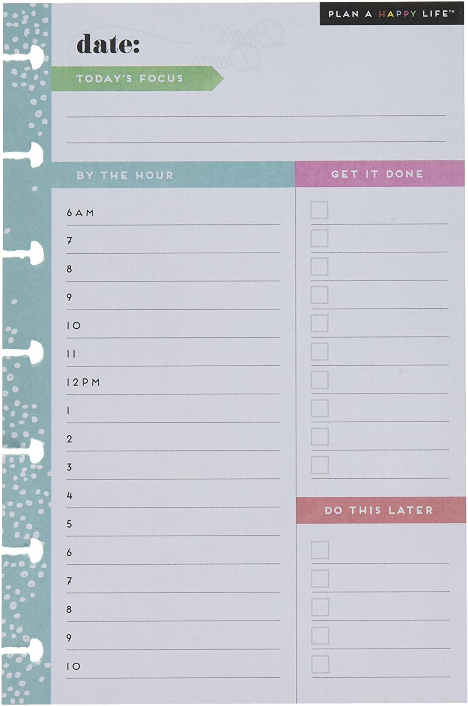 MAMBI The Happy Planner Mini Note Daily Fill Paper FILM02 Etsy
