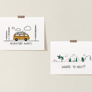 Postkarte für Weltenbummler, kleines Geschenk für Freunde mit Fernweh