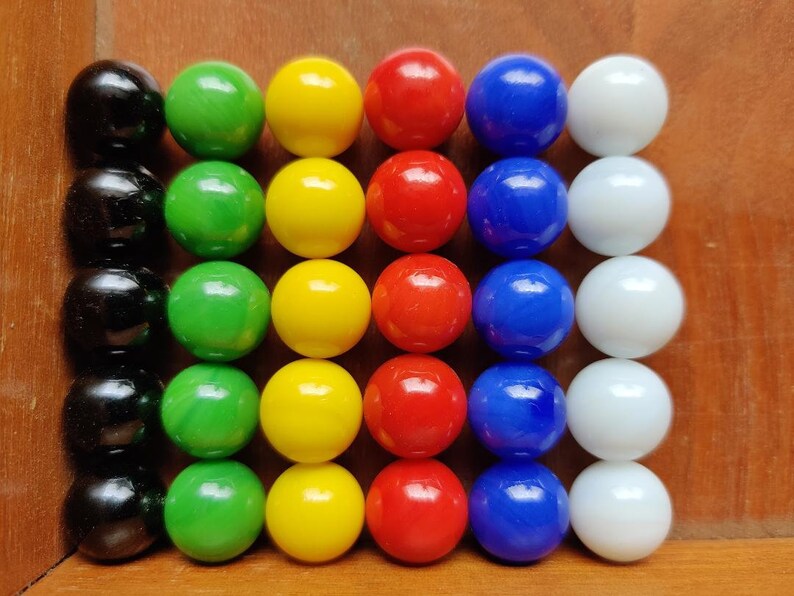 Set of 30 Solid color replacement marbles for Chinese checkers Etsy