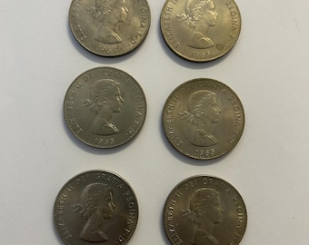 6 Churchill Elizabeth II 1965 Commemorative Crown Coins