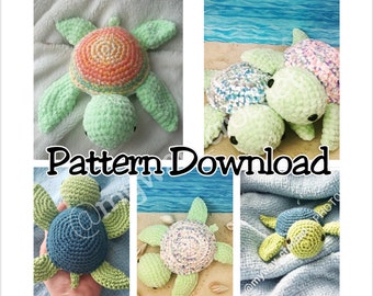 Crochet Pattern: No Sew Sea Turtle Amigurumi