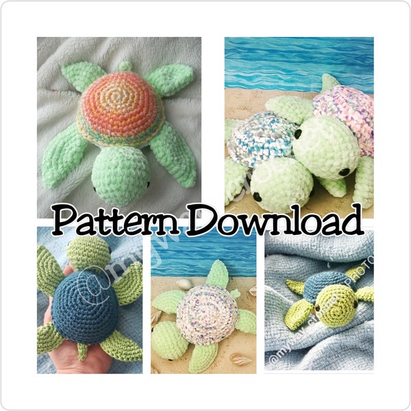 Crochet Pattern: No Sew Sea Turtle Amigurumi