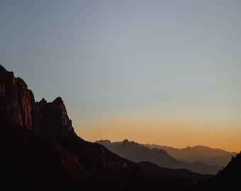 Zion Nationalpark - Utah Sonnenuntergang Landschaft - Fotografie Druck - Fine Art Wand-Dekor