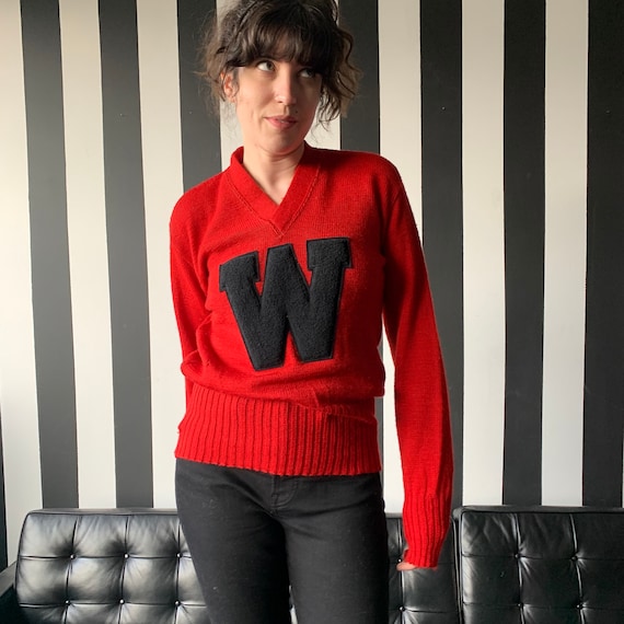 50's Wisconsin Badgers Wool Varsity Sweater - S/M