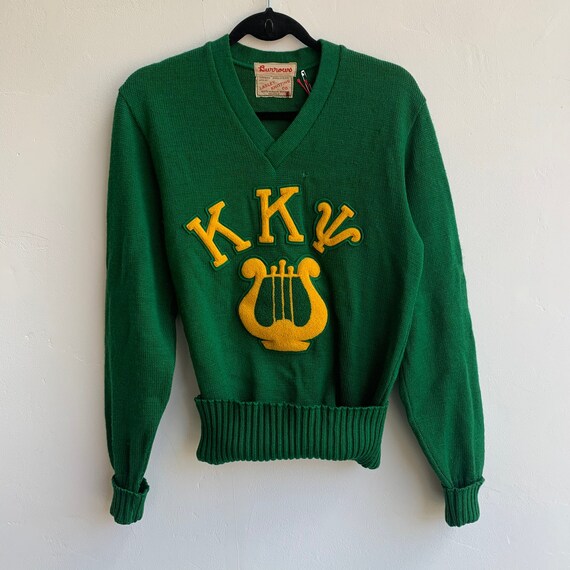 40's Kappa Kappa PSI Green Varsity Sweater