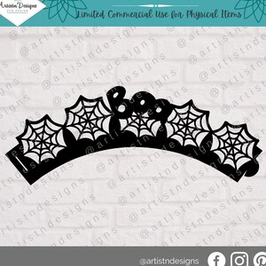 Halloween Spinnennetz Cupcake Wrapper SVG - Boo Spiderweb Cupcake Wrapper SVG - Cupcake Wrapper SVG - Digitaler Download