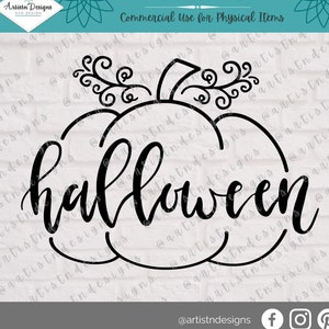 Halloween Pumpkin SVG - Pumpkin SVG - Halloween SVG - Hand lettered Svg - Pumpkin Silhouette - Halloween Clipart Digital Download