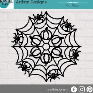 Halloween Mandala SVG - Spider Web SVG - Pumpkin SVG - Spider Mandala Svg - Web Mandala - Svg for Cricut - Halloween Svg Digital Download